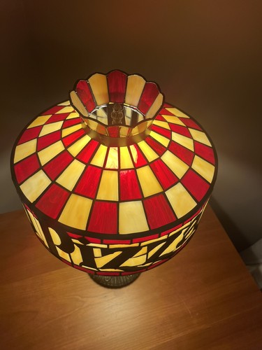 New Pizza Hut Table Lamp, Authentic Stained Glass - SHIPS FAST