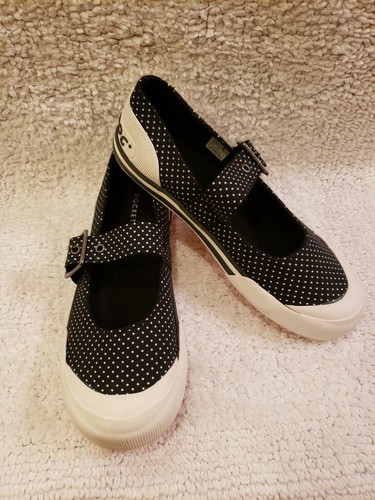 Rocket Dog Jazzin Black Polka Dot Sz7 Womens Shoes Canvas Sneakers