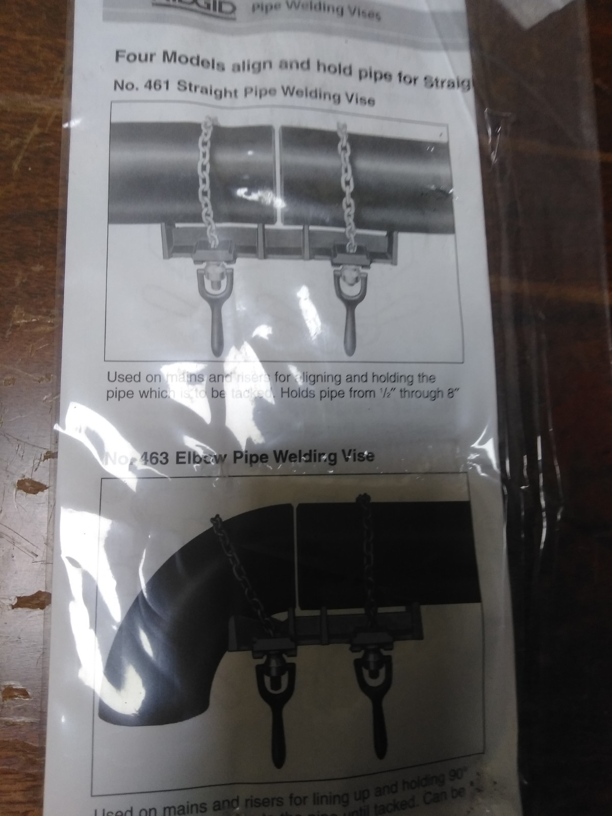 Ridgid 40220 1/2 in. - 8 in. Straight Pipe Welding Vise New