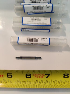 OSG 3/32'' 3 Flute Double End Carbide Endmill TiALN 