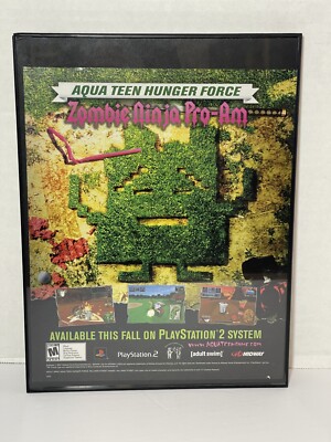 aqua teen hunger force zombie ninja pro am print ad Framed Game room Art