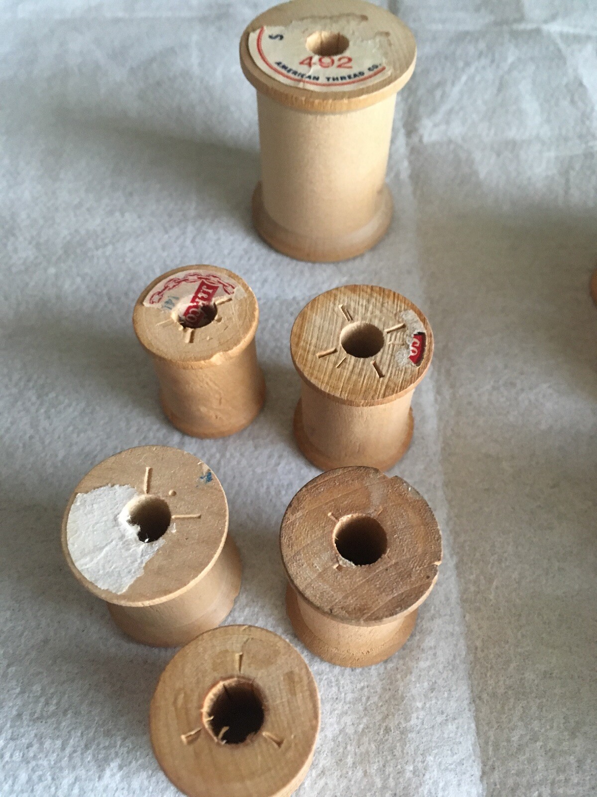 Vintage Wooden Thread Spools  Qty 21