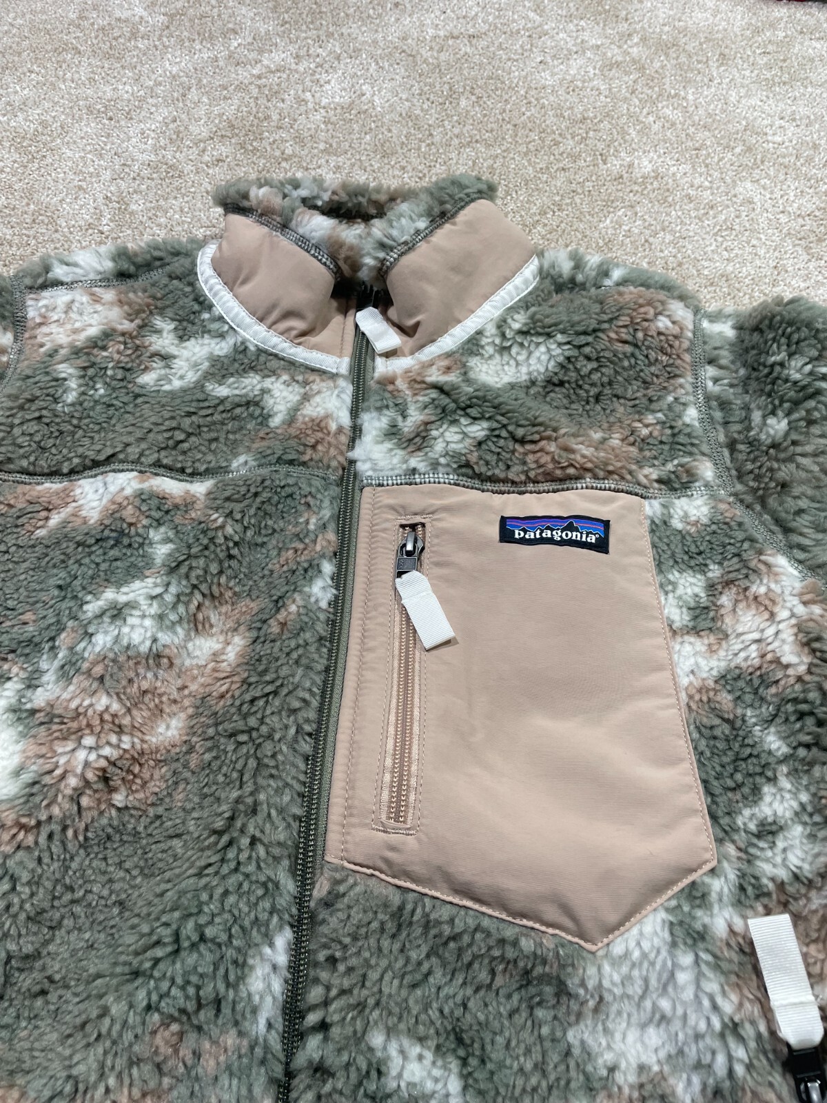 Pre-owned Patagonia Classic Women's Retro-x Full Zip Fleece Jacket Medium Snow Pine Green