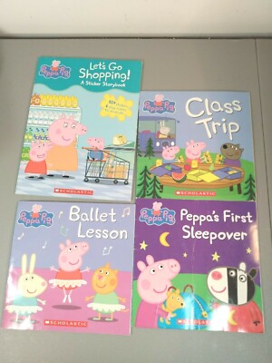 Peppa Pig Books  Lot 4  Let's Go Shopping, Ballet Lesson, Class Trip, Sleepover