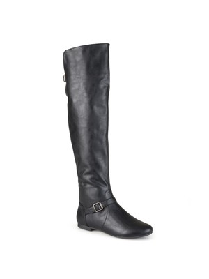 

JOURNEE COLLECTION Женские черные сапоги-лофт с круглым носком и застежкой-молнией черного цвета, Черный, WC-LOFT