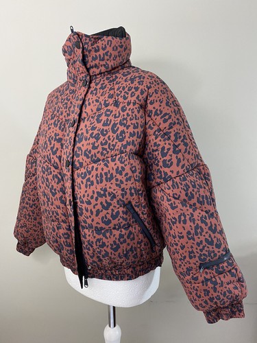 FREE PEOPLE FREE PEOPLE MOVEMENT POWER HOUSE WILD CHEETAH PUFFER JACKET X SMALL RRP £248.00
