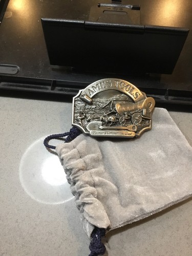Vtg Limited Ed 1986 Ames Belt Buckle Serial #3182 Pioneers Conquer The West