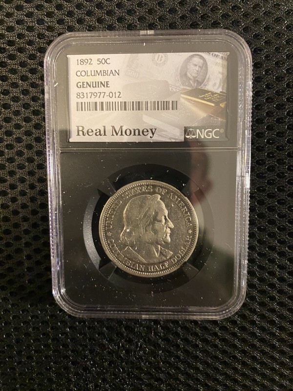 1892  50C COLUMBIAN HALF DOLLAR SILVER COMMEMORATIVE NGC GENUINE