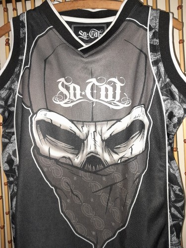 Vtg 90s Y2k 2000 Skull Gangster SO CAL Mesh Embroidered