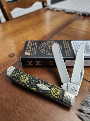 TREASURE - grapedrop Case XX 6207 Yellow Bone Mini Trapper with Rose Embellished