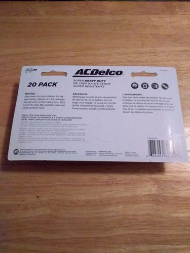 20 Pack of ACDelco Maximum Power Super HEAVY DUTY AA Batteries Dec2021Expiration