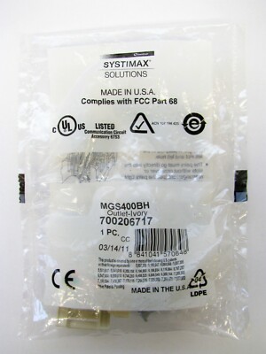 (1 Jack) Commscope/Systimax MGS400BH-246 Cat6 RJ45 Giga Jack, Ivory