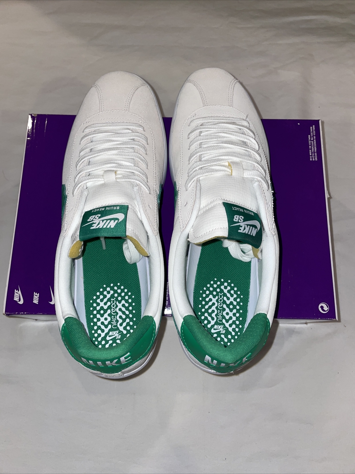 Nike Men's SB Bruin React Sz-11.5 White 