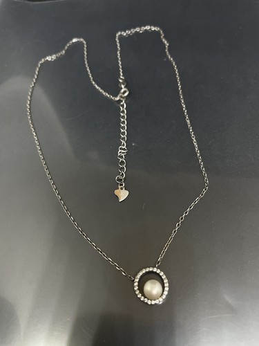 Sterling Silver White Pearl Diamond Accents Signed CP 925