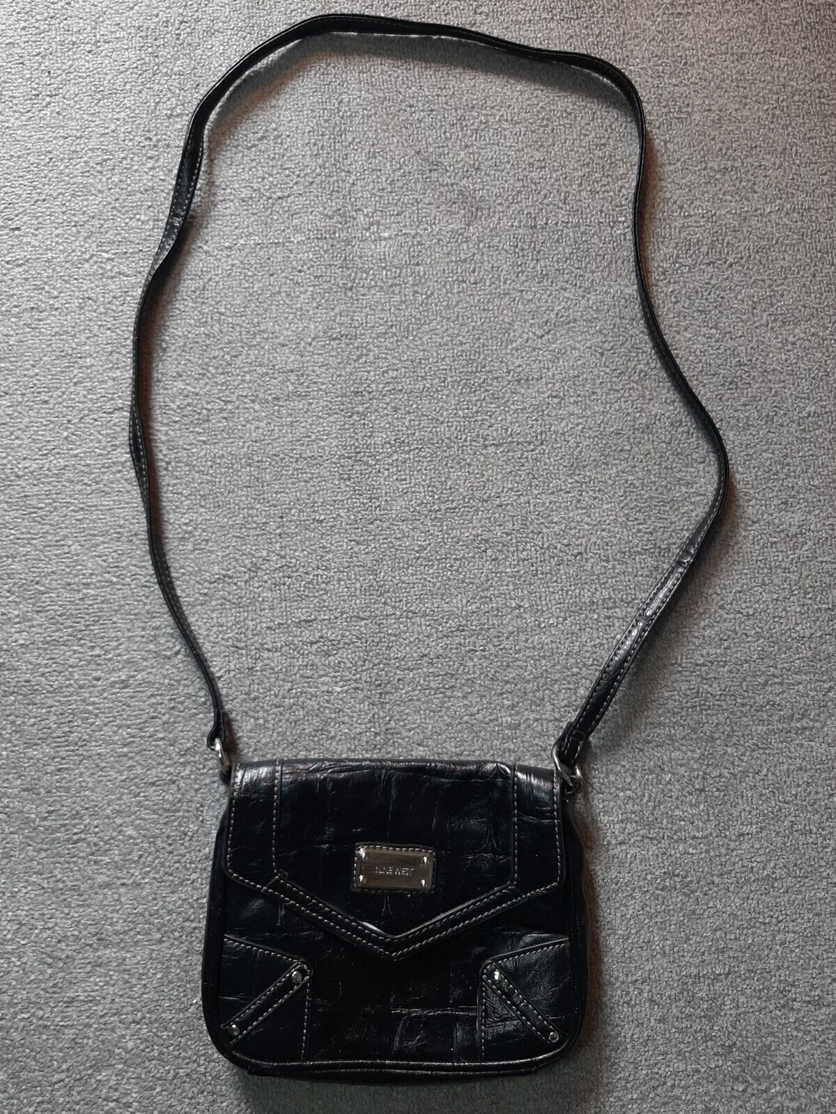Nine West Purse Bag Faux Leather Black 8x6x1 Nine West Purse Bag Faux Leather Black 8x6x1