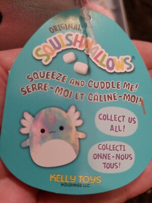 Squishmallows Tinley The Tie Dye Axolotl 5  Plush Toy Kelly Toys NWT HTF