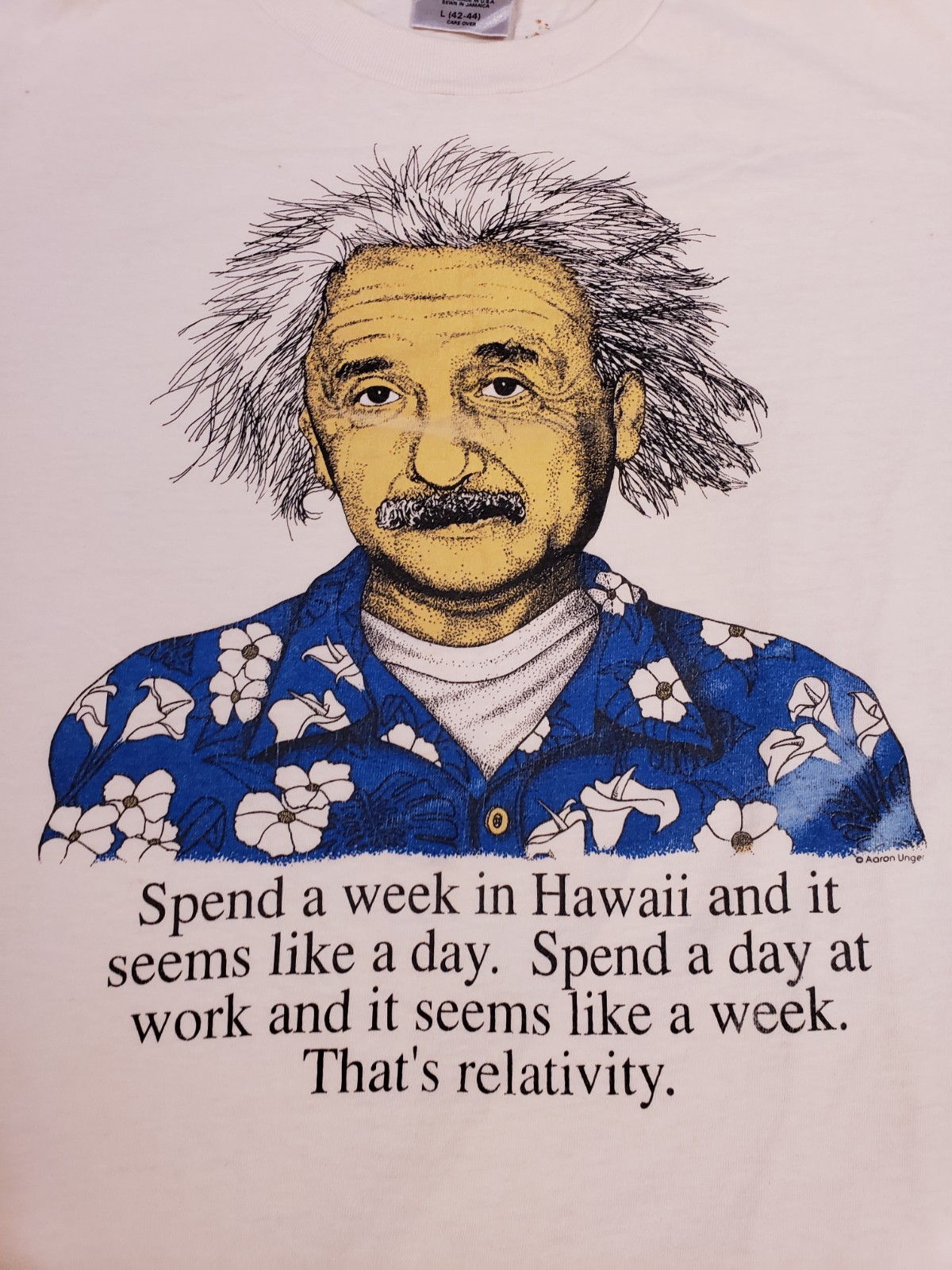Vtg 90s Albert Einstein Relativity Hawaii Science Funny Humor 80s T Shirt