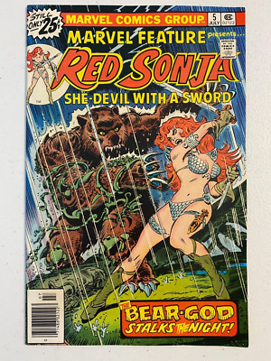 Marvel Feature #5 (1976) Marvel Bronze Age RED SONJA FRANK THORNE ART FN/VF