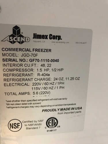 3 door commercial freezer