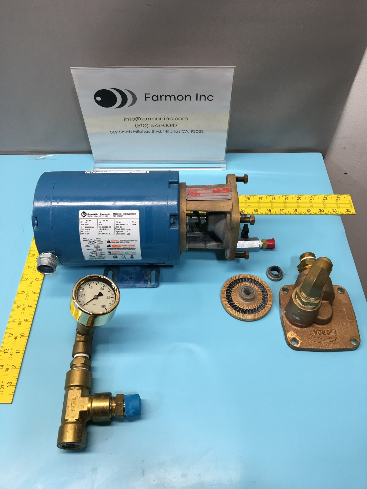 Franklin 1303222103 Motor w/ Burks 06AS00161 33CT6MV-AB-FE, 130611