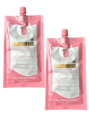 SY Glow - Sunscreen Gel Cream Instant Glass Skin 50ml , X2