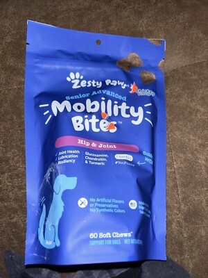 Zesty Paws Senior Advanced Mobility Bites Hip and Joint for Senior Dogs 60 Count