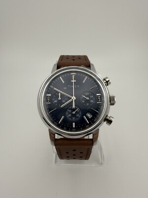 Timex Marlin Chronograph 40mm Blue Dial Leather Strap -TW2W10200