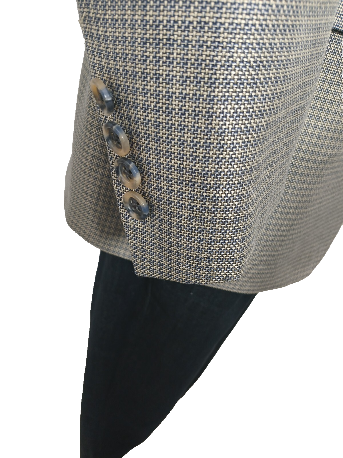 44 Extra Long Ethomas Silk Sport Coat 3 Button Nordstrom Sharkskin Pin Check Men