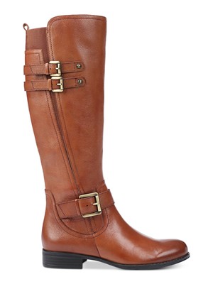 

NATURALIZER Женские коричневые сапоги Jessie Zip-Up с широкой пряжкой до середины икры,  м, Коричневый, F8467L2