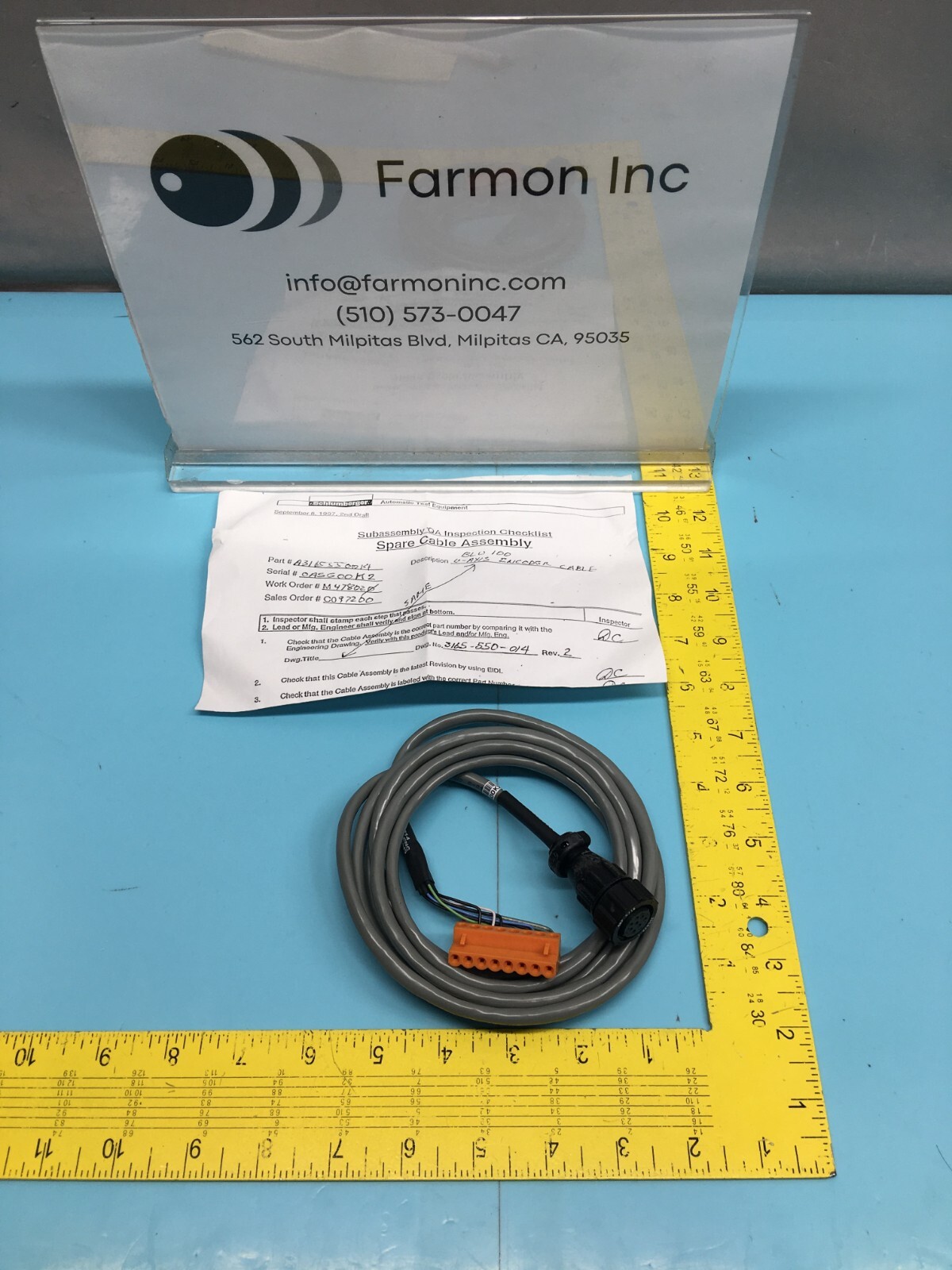 SCHLUMBERGER A3165550014 VI:3849 0106 REV1 E ENCODER CABLE, 147454