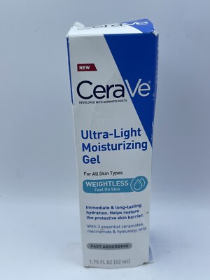 Cerave Ultra-Light Gel Facial Moisturizing Gel with Ceramides, Niacinamide