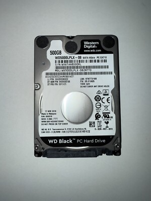 Western Digital WD Black 500GB 2.5" Internal Laptop Hard Drive HDD WD5000LPLX