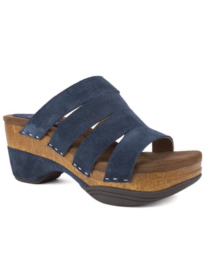

WHITE MOUNTAIN FOOTBEDS Женские темно-синие шлепанцы на каблуке Montana на платформе, Navy, MONTANA W29225