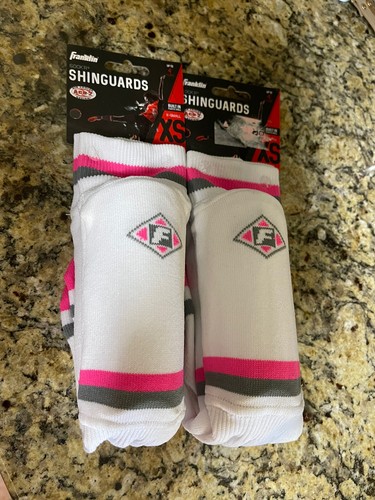 2 Pair**FRANKLIN PINK WHITE XS SHINGUARDS UP TO 4' BUILT IN