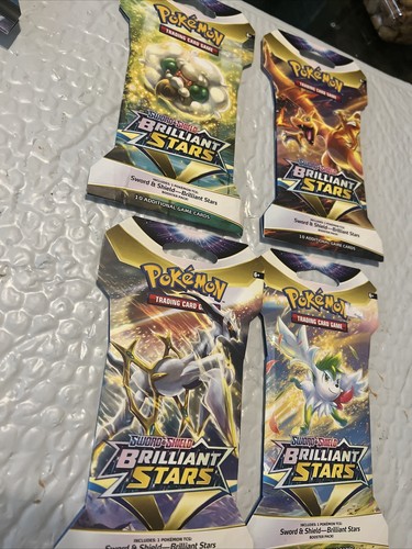 ポケモンR 500パックセット 4x Pokemon TCG Brilliant Stars Sleeved Booster Pack LOT OF 4