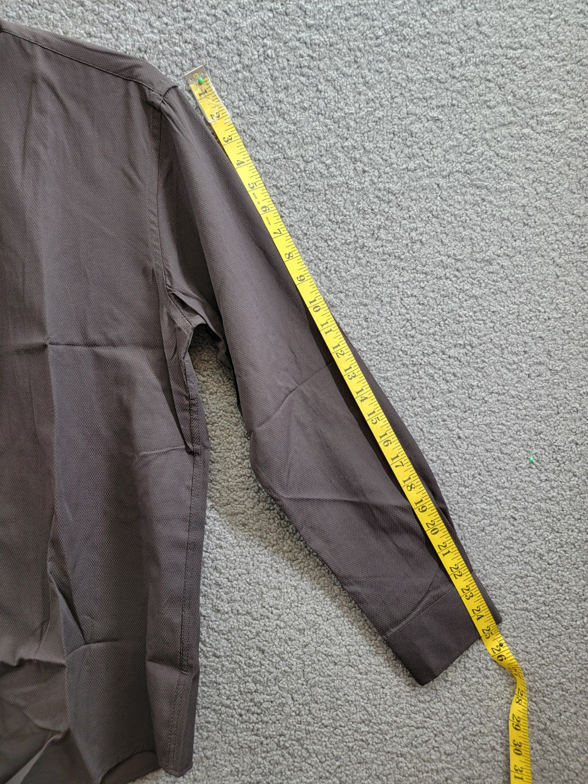 Tayion Collection Slim Fit Dress Shirt Men's L 16-16.5 32-33 Brown & Gold L/S - Picture 9 of 20