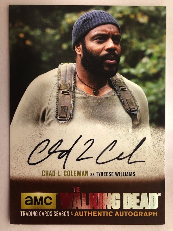 Walking Dead Season 4 PART 1 Chad L. Coleman - Tyreese SILVER AUTOGRAPH CLC1