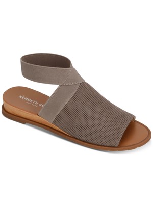 KENNETH COLE Женские серые кожаные сандалии на танкетке Jules Toe Slip On Slingback 8 M