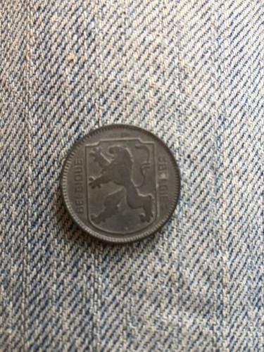 Belgium 1941 - 1 Franc Zinc Coin - WWII - German Occupation - French Legend