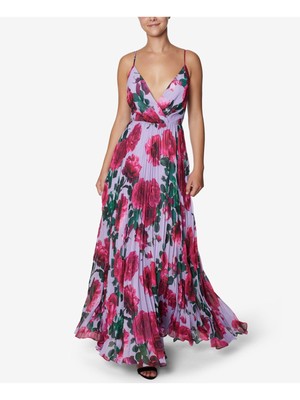 

ПРАЧЕЧНАЯ Женские на молнии Спагетти ремень Surplice декольте Полная длина Формальные, Фиолетовый