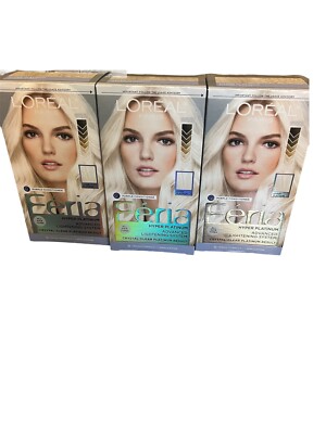 3x L'Oreal Feria Hair Color Advanced Lightening System Permanent HYPER PLATINUM