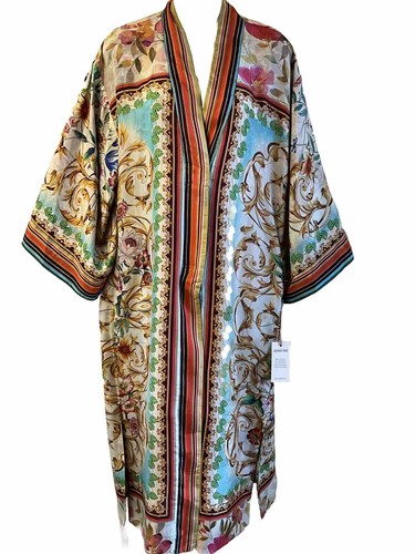 Pre-owned Johnny Was Silk Journey Kimono Nwt$515 Xsmall Scarf Prints Reversible In Multicolor