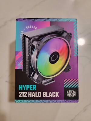 Cooler Master Hyper 212 Halo Black CPU Air Cooler, 120 Halo² Fan, Dual Loop ARGB