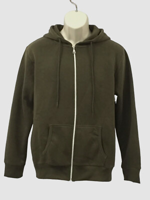 $60 Galaxy By Harvic Men's Green Full-Zip Fleece Hoodie Sweater Size S