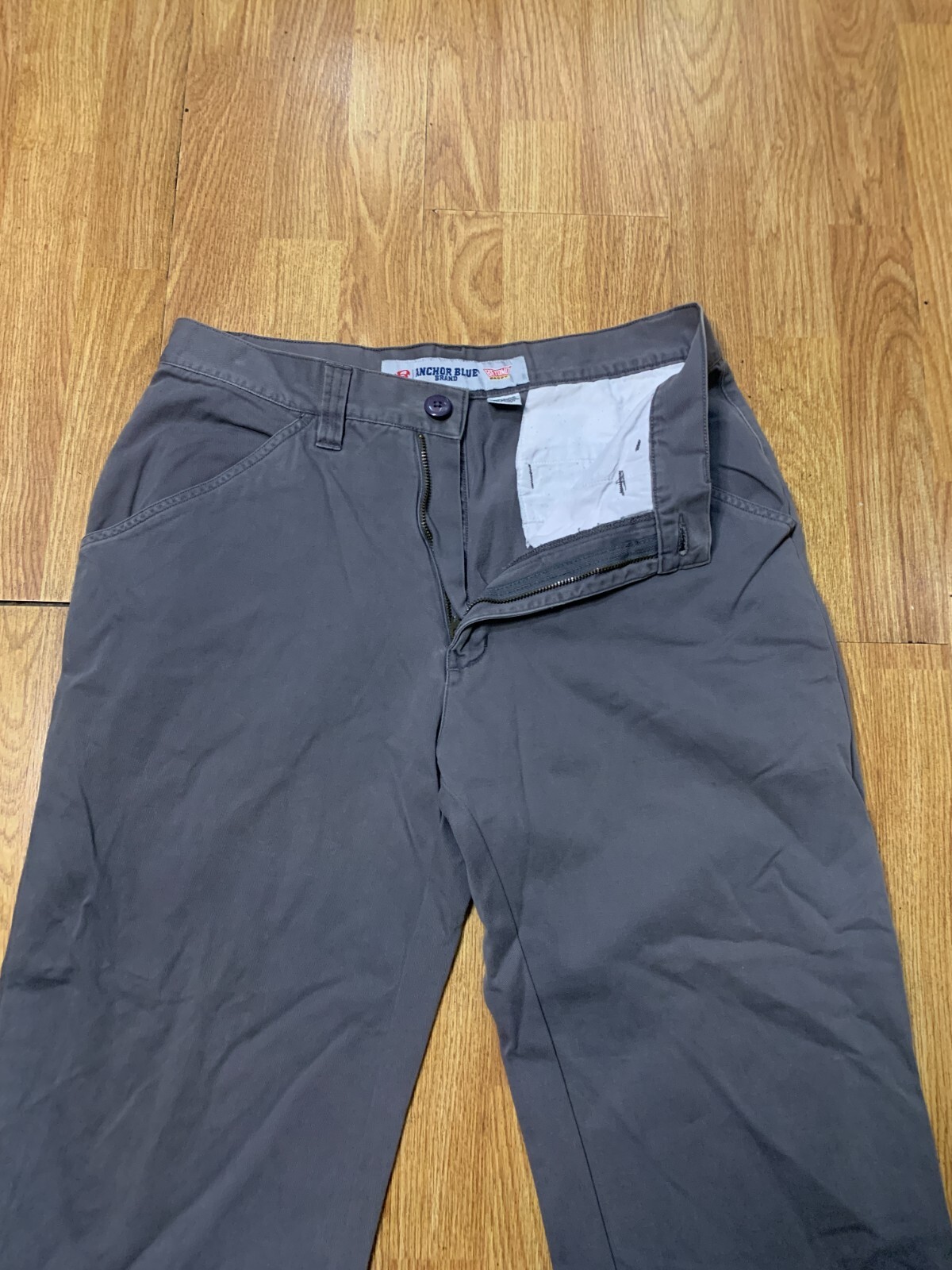 anchor blue “BEYOND BAGGY” Chino Pants Vintage Anchor Blue Pants Mens 32x34 Gray Beyond Baggy Raver