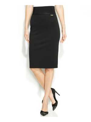 

CALVIN KLEIN Женская черная юбка-карандаш длиной до колена с высокой талией и широким поясом, Черный