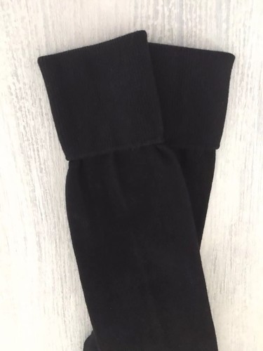 NWT 1 Pair Amelia's Organic Cotton Knee High Socks Black Made in USA 4-10