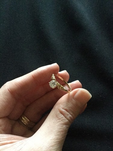 14K Acid-Tested Yellow Gold Ring with Cubic Zirconia Size 11