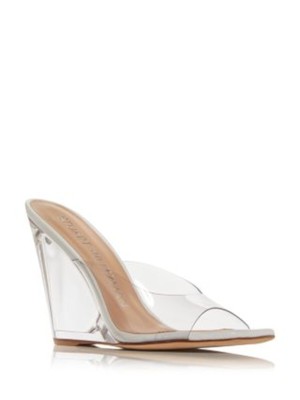 STUART WEITZMAN/ женские прозрачные босоножки на танкетке с квадратным носком Tia, без застежки, на каблуке 7,5 B