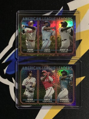 MLB League Leaders Holiday and Rabbit Parallels Lot 2024 Topps Series 1